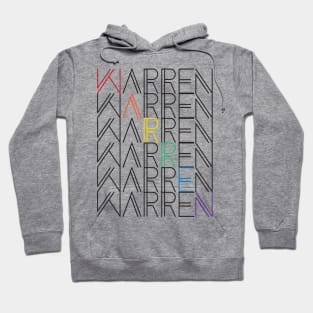 warren rainbow text stacks Hoodie